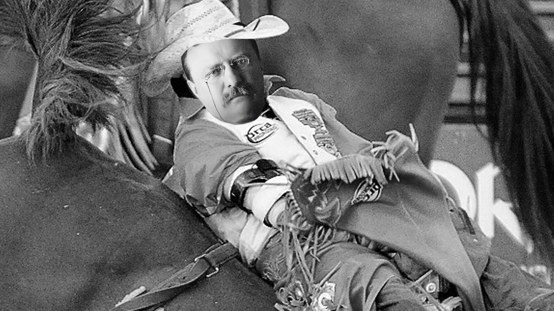 Teddy Roosevelt the Cowboy: After two sudden family deaths sent him spiraling into grief, President Roosevelt headed out to his ranch in the Dakota Territories. While there, he spent his days doing what cowboys in the 1880s did – hunting game, riding broncos and catching outlaws.  Source: http://www.whitehouse.gov/about/presidents/theodoreroosevelt