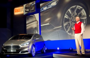 Alan Mulally, President and CEO of the US Ford motor company during a key note speech "The Smart car, intuitive, connected and safe" in Berlin on September 6, 2013. (Getty Images)