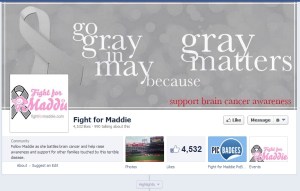 Follow Maddie Higgins as she battles brain cancer and help raise awareness and support for other families touched by this terrible disease.
