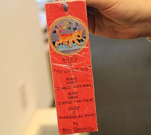 Erin's mom loved her poem so much that she made it into a bookmark. 